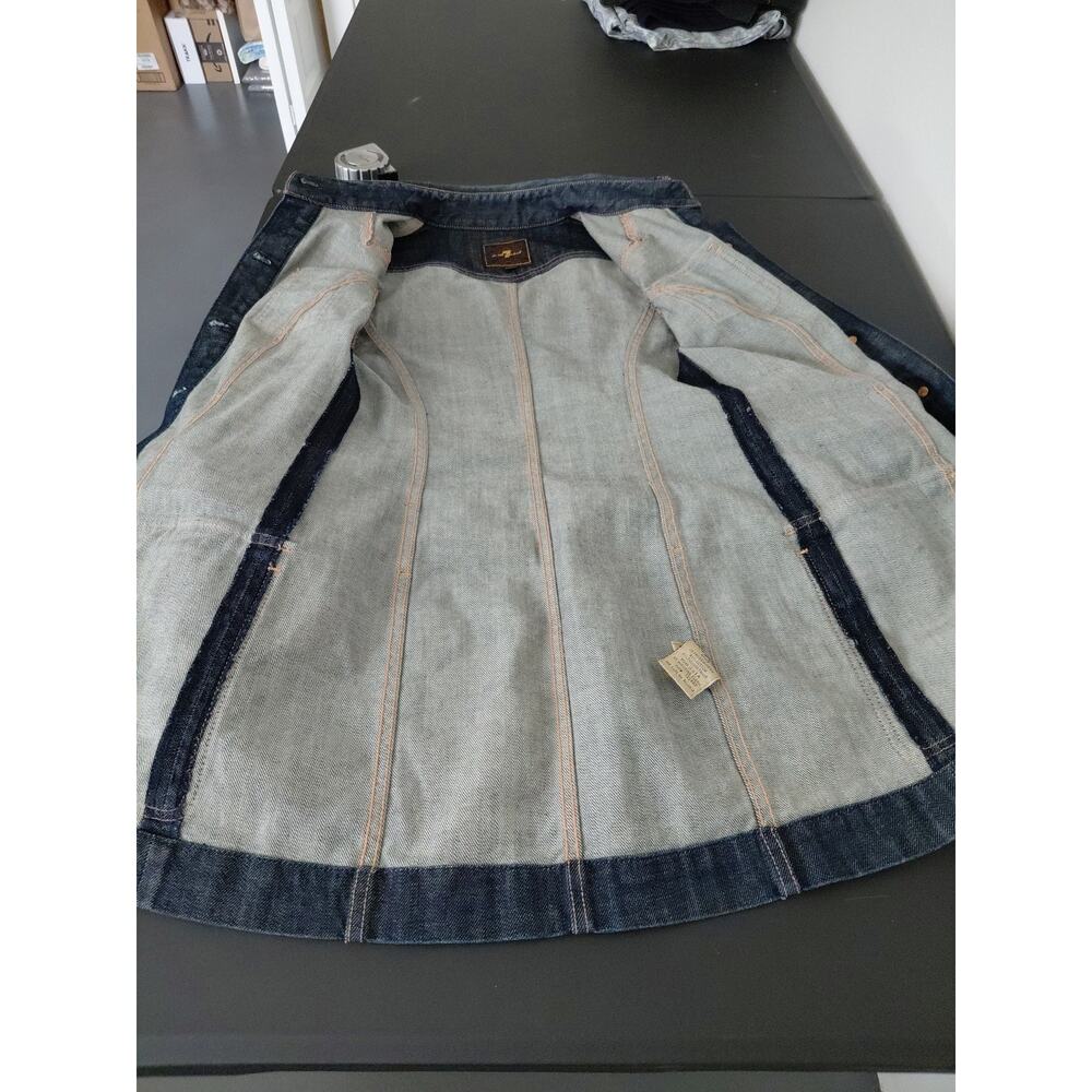 7 For All Mankind Jean Dress SMALL Mini Button Up Denim RARE Countryside Belted - Picture 14 of 16